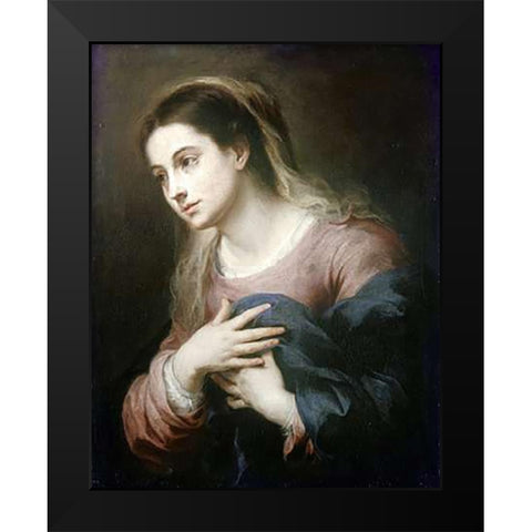 Virgin of The Annunciation Black Modern Wood Framed Art Print by Murillo, Bartolome Esteban