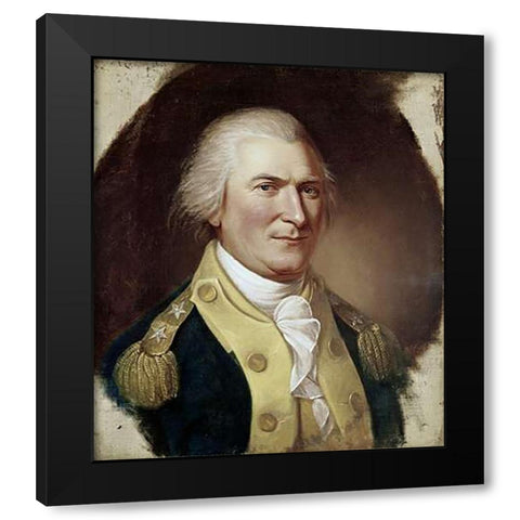 Governor Arthur St Clair Black Modern Wood Framed Art Print with Double Matting by Peale, Charles Willson
