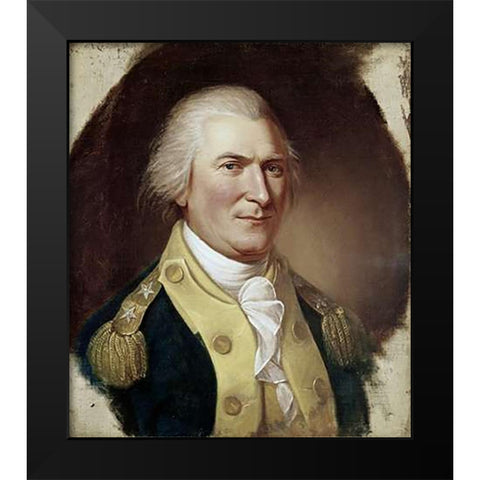 Governor Arthur St Clair Black Modern Wood Framed Art Print by Peale, Charles Willson