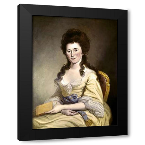 Mrs Fredrick Greene Black Modern Wood Framed Art Print with Double Matting by Peale, Charles Willson