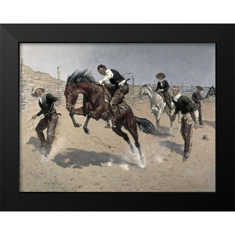 Turn Him Loose, Bill Black Modern Wood Framed Art Print by Remington, Frederic