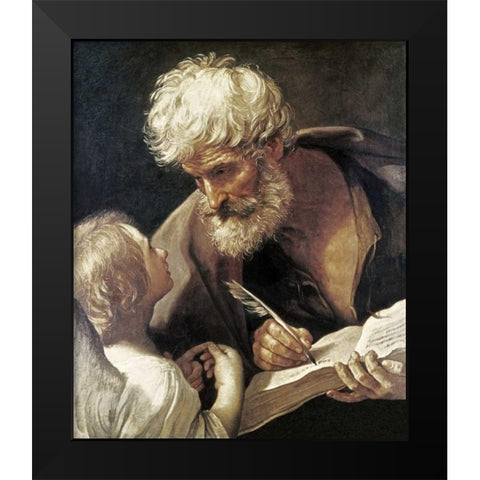 Saint Matthew Black Modern Wood Framed Art Print by Reni, Guido