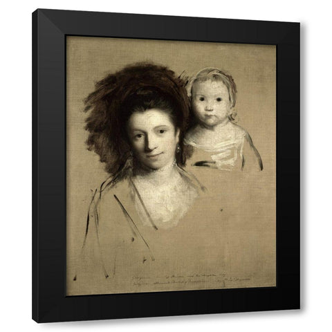 Study of Giorgina and Her Daughter Black Modern Wood Framed Art Print by Reynolds, Joshua