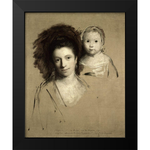 Study of Giorgina and Her Daughter Black Modern Wood Framed Art Print by Reynolds, Joshua