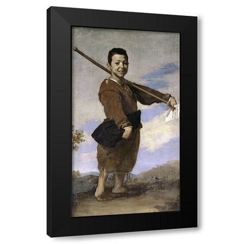 Club-Footed Boy Black Modern Wood Framed Art Print by Ribera, Jusepe de