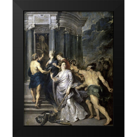 Peace of Angers (Life of Marie De Medici, Queen of France) Black Modern Wood Framed Art Print by Rubens, Peter Paul