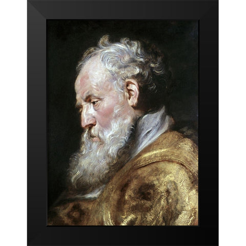 Saint Ambrose Black Modern Wood Framed Art Print by Rubens, Peter Paul