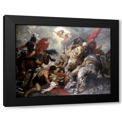 The Conversion of St. Paul Black Modern Wood Framed Art Print by Rubens, Peter Paul