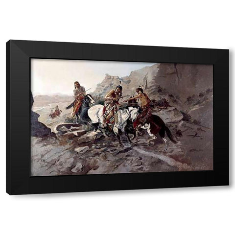 Scout Black Modern Wood Framed Art Print with Double Matting by Russell, Charles