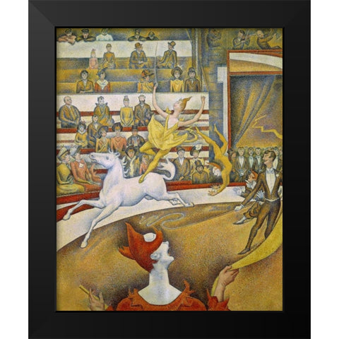 The Circus Black Modern Wood Framed Art Print by Seurat, Georges