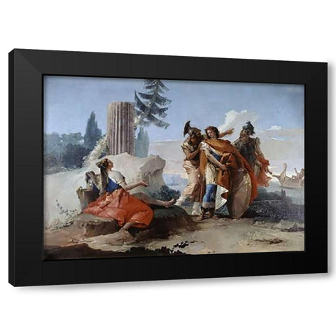 Armida Abandoned By Rinaldo Black Modern Wood Framed Art Print with Double Matting by Tiepolo, Giovanni Battista