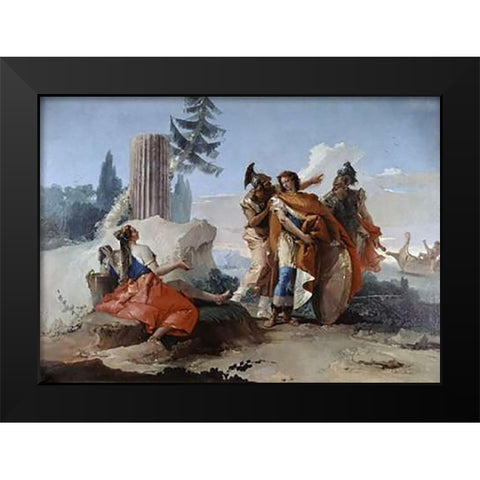 Armida Abandoned By Rinaldo Black Modern Wood Framed Art Print by Tiepolo, Giovanni Battista