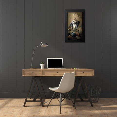 Conception Black Modern Wood Framed Art Print by Tiepolo, Giovanni Battista
