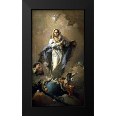 Conception Black Modern Wood Framed Art Print by Tiepolo, Giovanni Battista