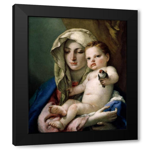 Madonna of the Goldfinch Black Modern Wood Framed Art Print with Double Matting by Tiepolo, Giovanni Battista