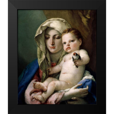Madonna of the Goldfinch Black Modern Wood Framed Art Print by Tiepolo, Giovanni Battista
