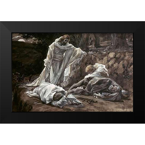 Could Ye Not Watch With Me One Hour Black Modern Wood Framed Art Print by Tissot, James