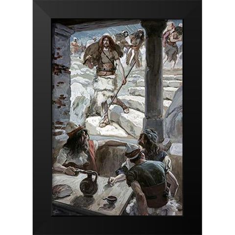 David Returns To Achish Black Modern Wood Framed Art Print by Tissot, James