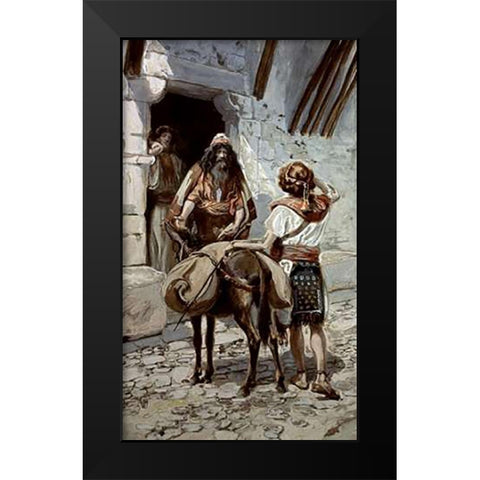 David Takes Saul The Presents From Jesse Black Modern Wood Framed Art Print by Tissot, James
