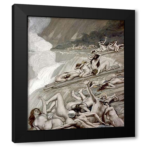 Deluge Black Modern Wood Framed Art Print with Double Matting by Tissot, James