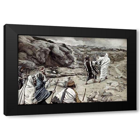 Get Thee Behind Me, Satan Black Modern Wood Framed Art Print with Double Matting by Tissot, James