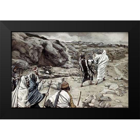 Get Thee Behind Me, Satan Black Modern Wood Framed Art Print by Tissot, James