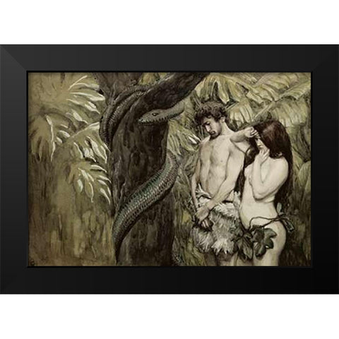 Gods Curse Black Modern Wood Framed Art Print by Tissot, James