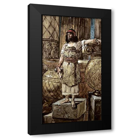 Hiram Founder of The Two Pillars Black Modern Wood Framed Art Print by Tissot, James