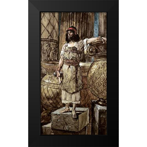 Hiram Founder of The Two Pillars Black Modern Wood Framed Art Print by Tissot, James