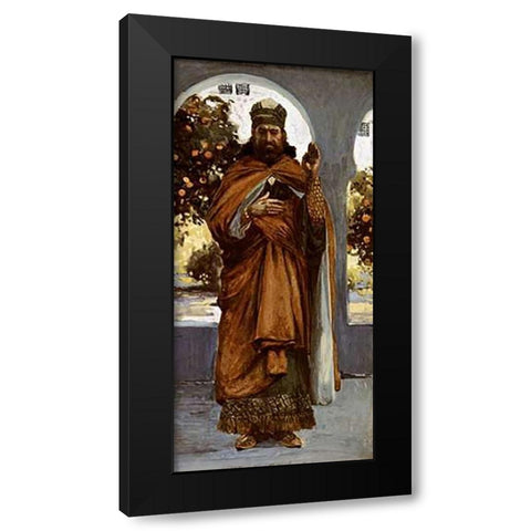 Zephaniah Black Modern Wood Framed Art Print with Double Matting by Tissot, James