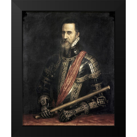 Grand Duke of Alba Black Modern Wood Framed Art Print by Titian