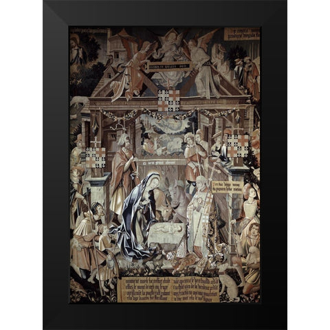 Adoration of The Shepherds Black Modern Wood Framed Art Print by Unknown