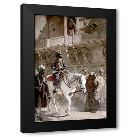 Triumphal Procession Black Modern Wood Framed Art Print by Weeks, Edwin Lord