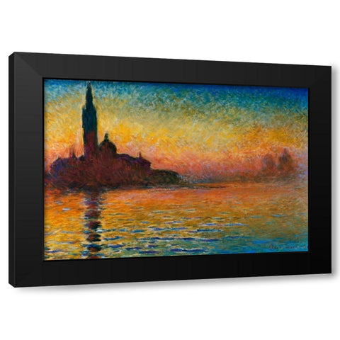 San Giorgio Maggiore Black Modern Wood Framed Art Print by Monet, Claude