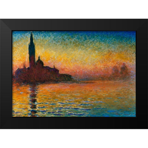 San Giorgio Maggiore Black Modern Wood Framed Art Print by Monet, Claude