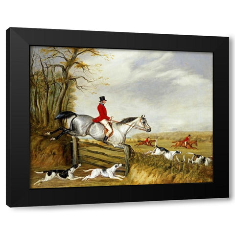 The Belvoir Hunt Black Modern Wood Framed Art Print by Alken, Henry Thomas