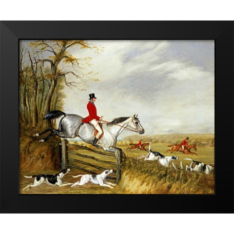The Belvoir Hunt Black Modern Wood Framed Art Print by Alken, Henry Thomas