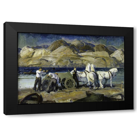 The Sand Team Black Modern Wood Framed Art Print with Double Matting by Bellows, George