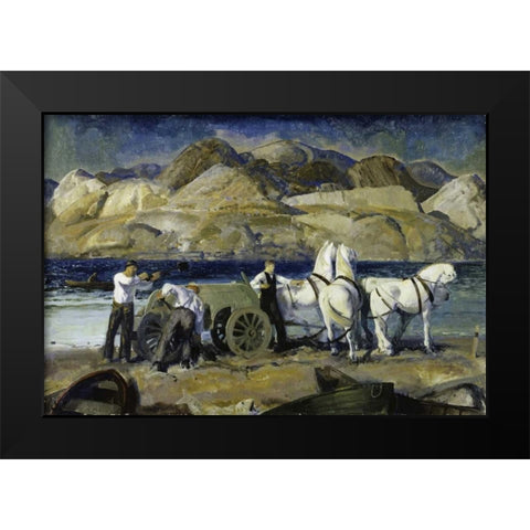 The Sand Team Black Modern Wood Framed Art Print by Bellows, George