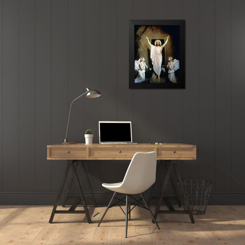 The Resurrection Black Modern Wood Framed Art Print by Bloch, Carl
