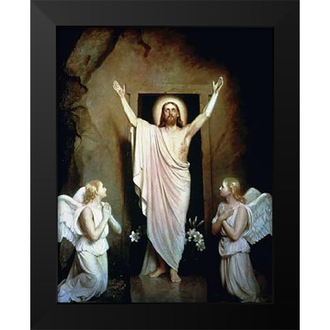 The Resurrection Black Modern Wood Framed Art Print by Bloch, Carl