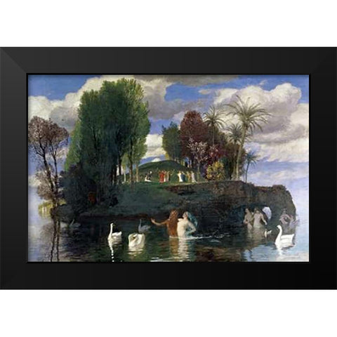 The Island of Life Black Modern Wood Framed Art Print by Bocklin, Arnold