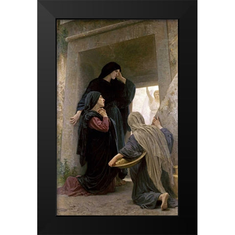 The Three Marys at the Tomb Black Modern Wood Framed Art Print by Bouguereau, William-Adolphe