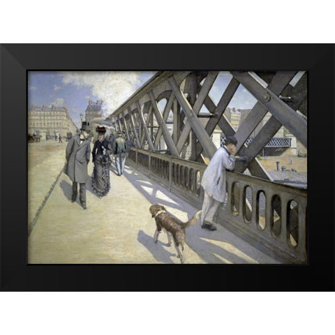 The Bridge of Europe Black Modern Wood Framed Art Print by Caillebotte, Gustave