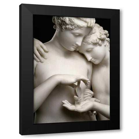 Cupid and Psyche - Detail Black Modern Wood Framed Art Print by Canova, Antonio