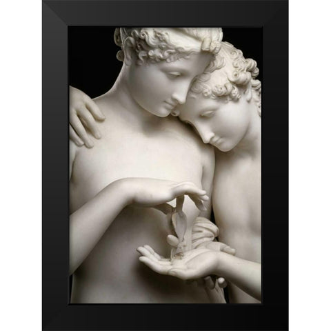 Cupid and Psyche - Detail Black Modern Wood Framed Art Print by Canova, Antonio