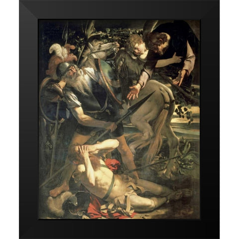 Conversion of St. Paul Black Modern Wood Framed Art Print by Caravaggio