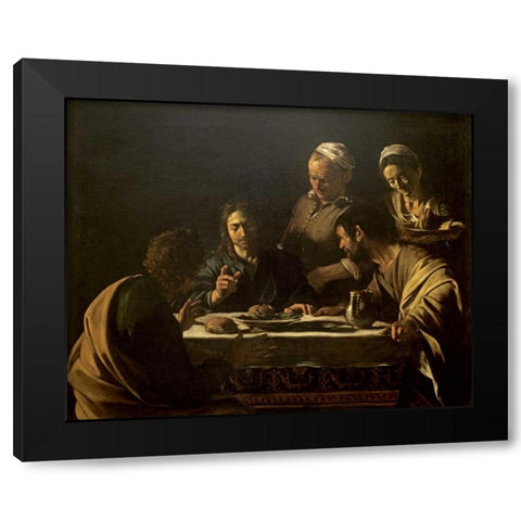 Supper at Emmaus Black Modern Wood Framed Art Print by Caravaggio
