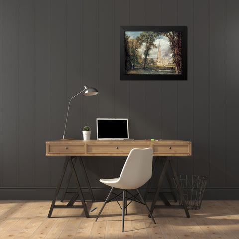 Salisbury Cathedral Black Modern Wood Framed Art Print by Constable, John