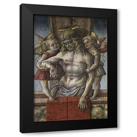 Lamentation Over The Dead Museumist with Two Angles Black Modern Wood Framed Art Print with Double Matting by Crivelli, Carlo